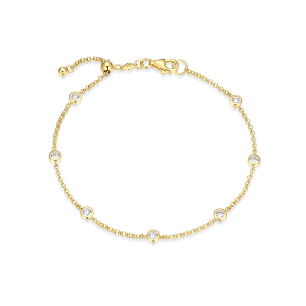 Monte Luna Sterling Silver Rhod-Plate Station Lab-Created Diamond 0.50CTW Bracelet Swede's Jewelers East Windsor, CT