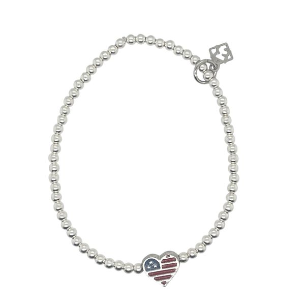 Elyse Ryan America 250 Sterling Silver Beaded Bracelet Swede's Jewelers East Windsor, CT