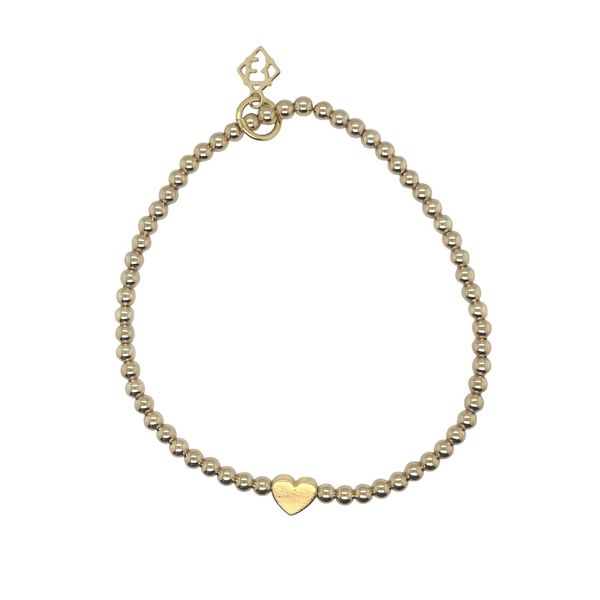 Elyse Ryan Gold Happy Heart Gold Filled Beaded Bracelet Swede's Jewelers East Windsor, CT