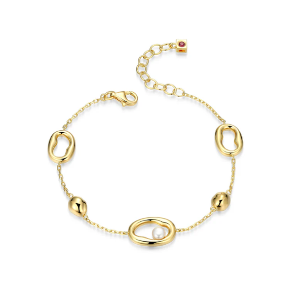 14K Yellow Gold Plated Freshwater Pearl Bracelet Swede's Jewelers East Windsor, CT