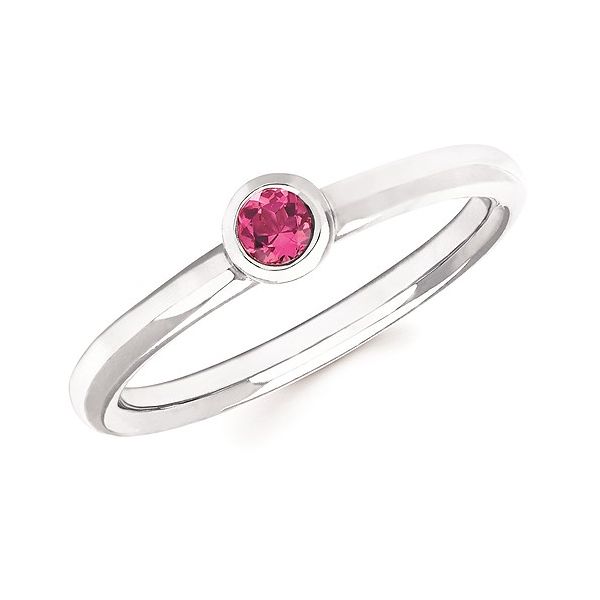 Sterling Silver Stackable Pink Tourmaline Bezel Set Ring Size 6.5 Swede's Jewelers East Windsor, CT