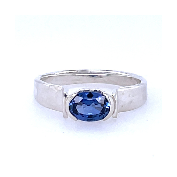 Kruskal Handcrafted Sterling Silver Lab Created Sapphire Ring Swede's Jewelers East Windsor, CT