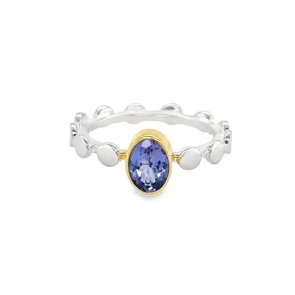 Michou Sterling Silver 22K Gold Vermeil Tanzanite Ring Swede's Jewelers East Windsor, CT