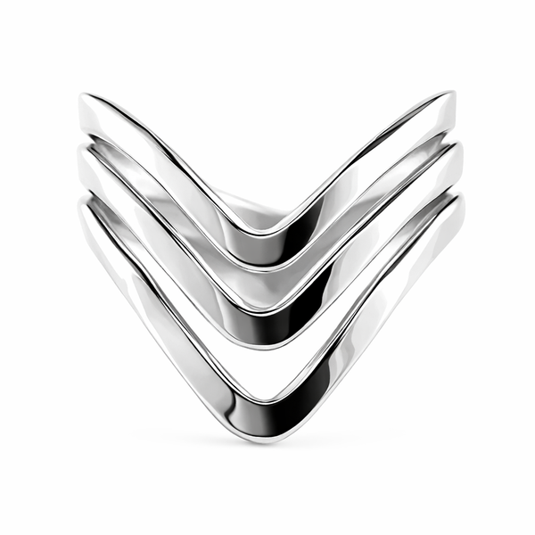 Tom Kruskal Hand Crafted Sterling Silver Chevron Ring Size 6.5 Swede's Jewelers East Windsor, CT