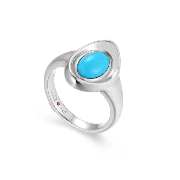 Elle Sterling Silver Oval Turquoise Ring Swede's Jewelers East Windsor, CT