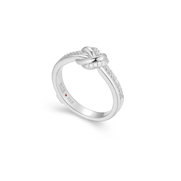 Sterling Silver Knotted Ring with Cubic Zirconia Swede's Jewelers East Windsor, CT