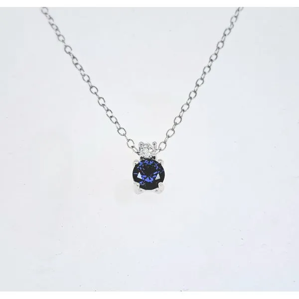 SS created sapphire & lab grown diamond necklace, 16