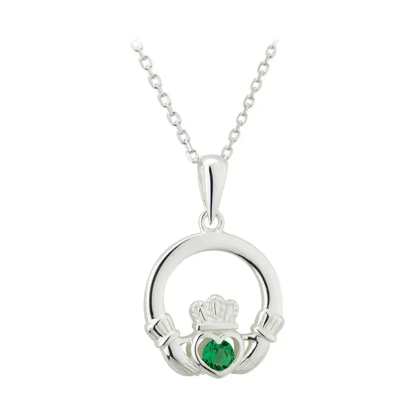 Green Crystal Claddagh Pendant Swede's Jewelers East Windsor, CT
