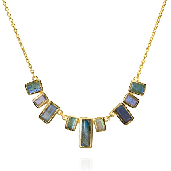 Sterling Silver 18k Gold Vermeil Empire Labradorite Necklace Swede's Jewelers East Windsor, CT
