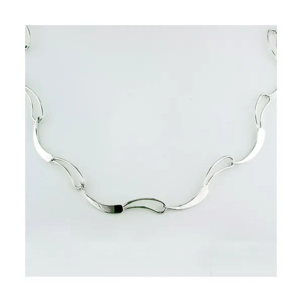 Sterling Silver Trapeze Link Necklace Swede's Jewelers East Windsor, CT