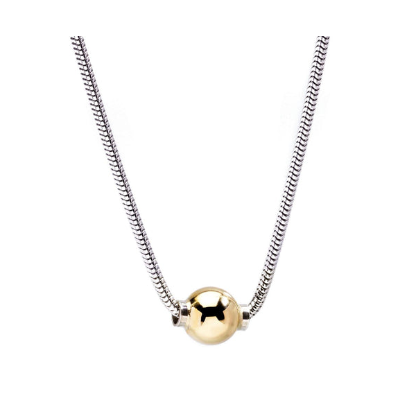 Cape Cod Sterling Silver & 14Kt Yellow Gold Snake Chain Necklace Swede's Jewelers East Windsor, CT