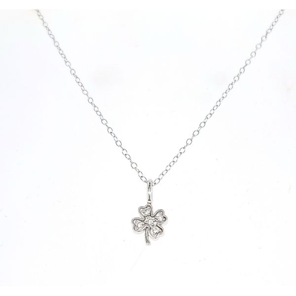 SS lab grown diamond clover necklace Swede's Jewelers East Windsor, CT