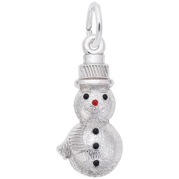 Sterling Silver Enameled Snowman Charm Swede's Jewelers East Windsor, CT