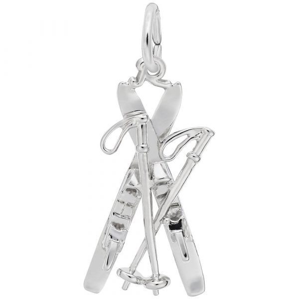 Sterling Silver Skis Charm Swede's Jewelers East Windsor, CT