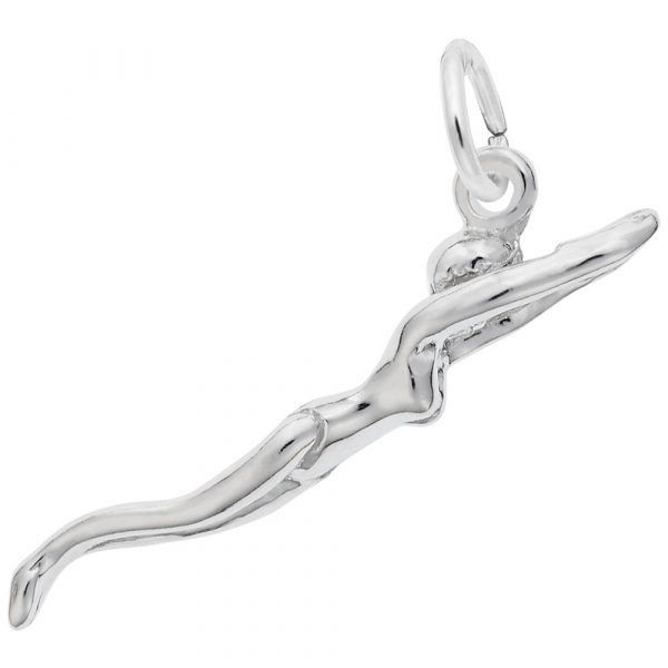Sterling Silver Female Swimmer charm Swede's Jewelers East Windsor, CT