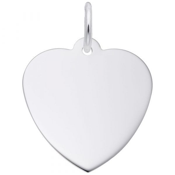 Sterling Silver Plain Engravable Heart Charm Swede's Jewelers East Windsor, CT