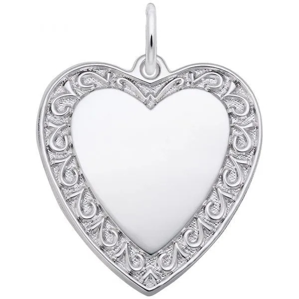 Sterling Silver Engravable Heart Charm Swede's Jewelers East Windsor, CT