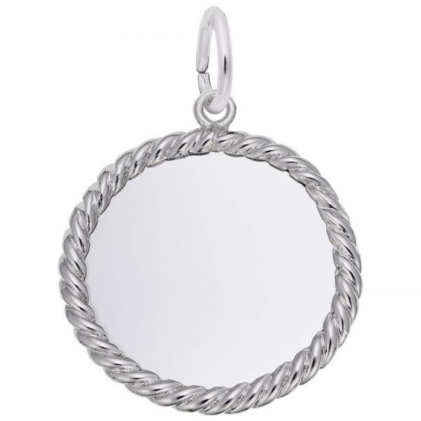 Sterling Silver Rope Disc Charm Swede's Jewelers East Windsor, CT
