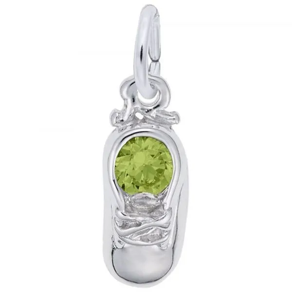 Sterling Silver Baby Shoe - August  Charm Swede's Jewelers East Windsor, CT