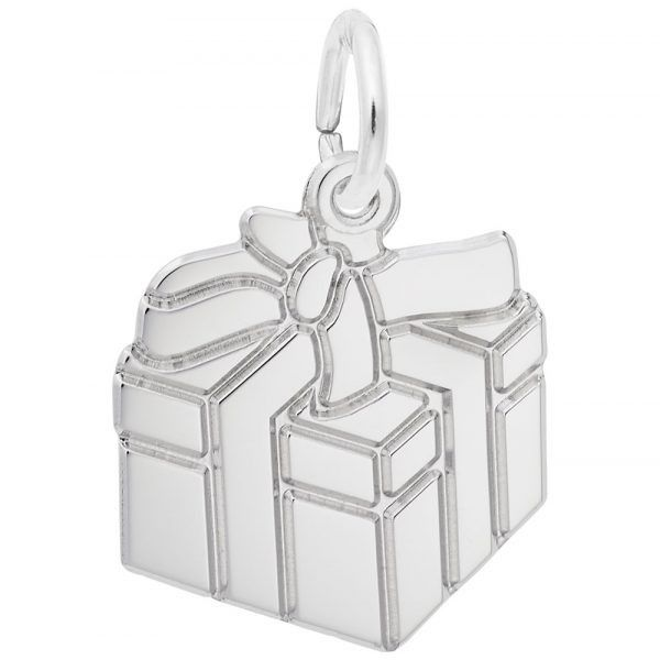 Sterling Silver Gift Box Charm Swede's Jewelers East Windsor, CT