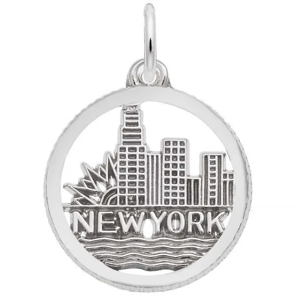 Sterling Silver New York Skyline Charm Swede's Jewelers East Windsor, CT