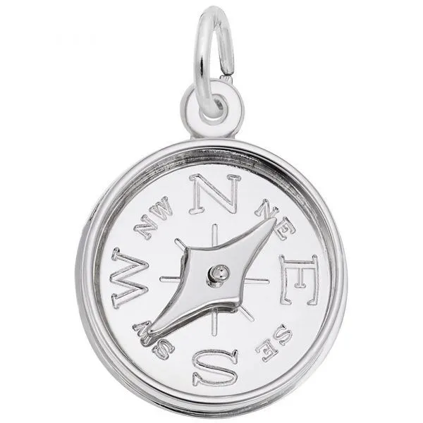 Sterling Silver Compass Charm Swede's Jewelers East Windsor, CT