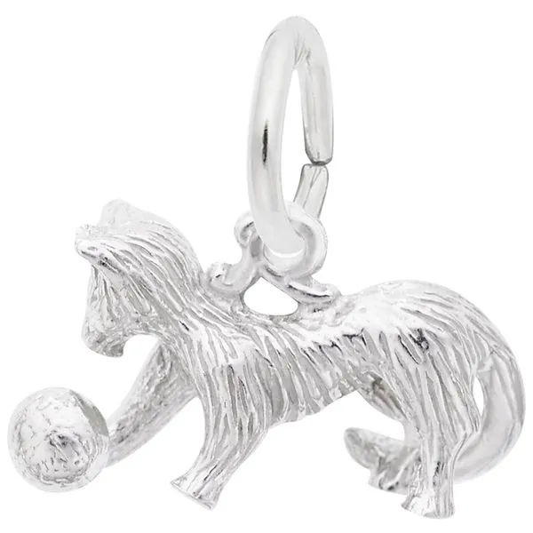 Sterling Silver Cat with Ball Charm Swede's Jewelers East Windsor, CT