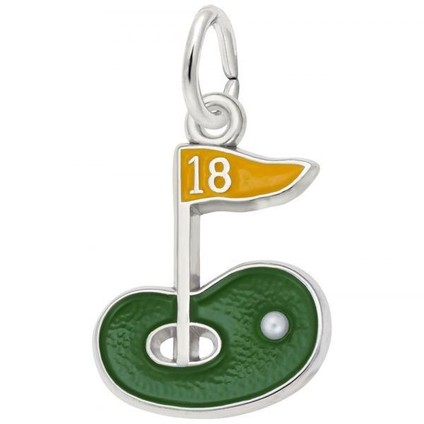 Sterling Silver 18 Hole Golf Charm Swede's Jewelers East Windsor, CT