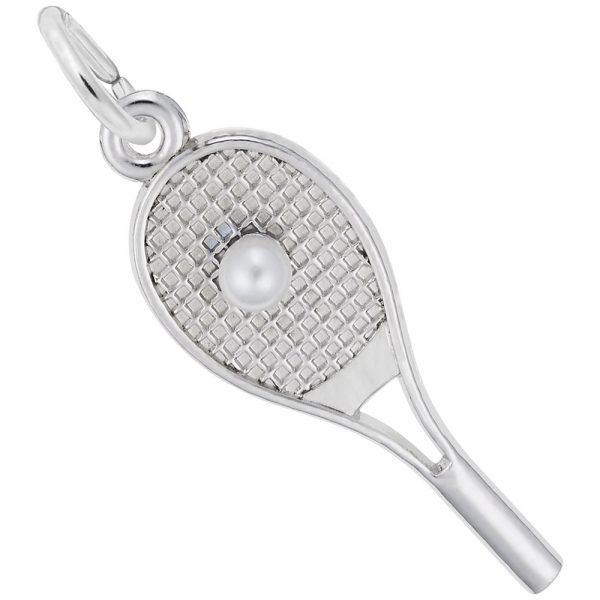 Sterling Silver Tennis Racquet Charm Swede's Jewelers East Windsor, CT