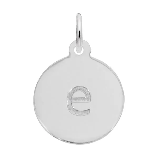 Rembrandt sterling silver Block Initial Disc Charm-Letter e Swede's Jewelers East Windsor, CT
