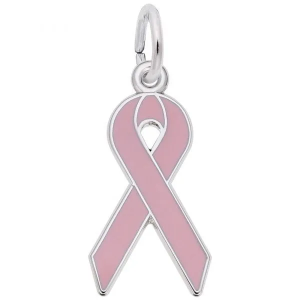 Sterling Silver Pink Ribbon charm Swede's Jewelers East Windsor, CT