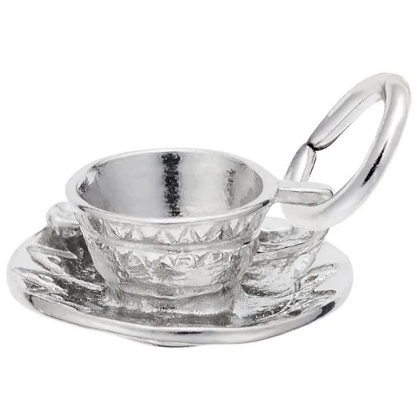 Sterling Silver Cup & Saucer Charm Swede's Jewelers East Windsor, CT