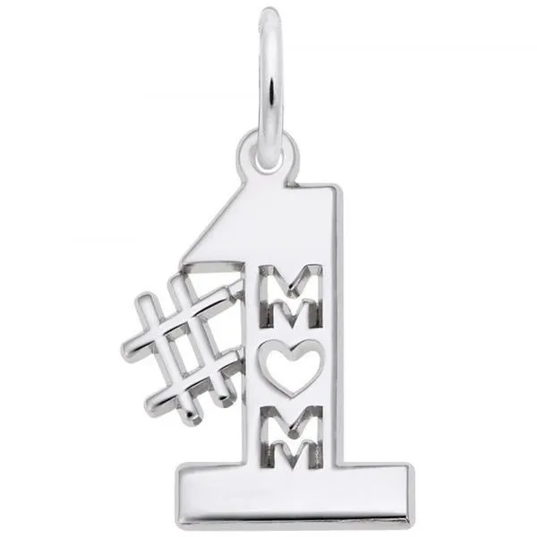 Sterling Silver #1 Mom charm Swede's Jewelers East Windsor, CT