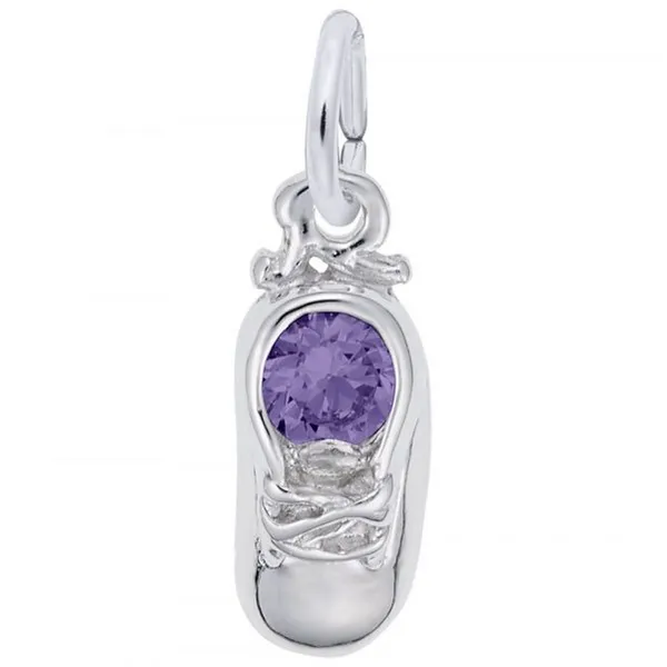 14K Yg Babyshoe - Syn Amethest (Feb Birthstone) Swede's Jewelers East Windsor, CT