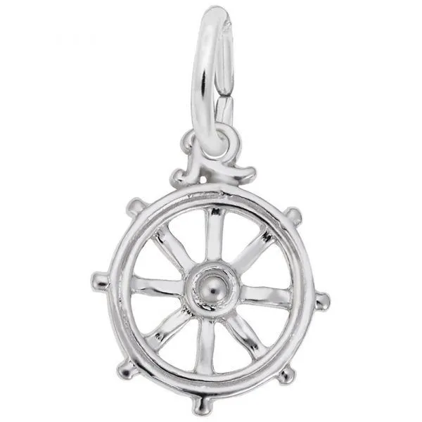 Sterling Silver Ships Wheel Charm Swede's Jewelers East Windsor, CT