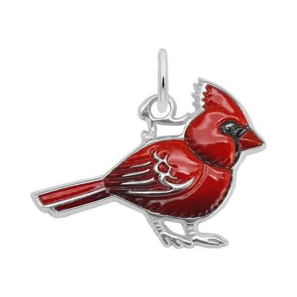 Sterling Silver Paiinted Cardinal Charm Swede's Jewelers East Windsor, CT