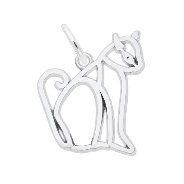 Sterling Silver Open Cat Charm Swede's Jewelers East Windsor, CT