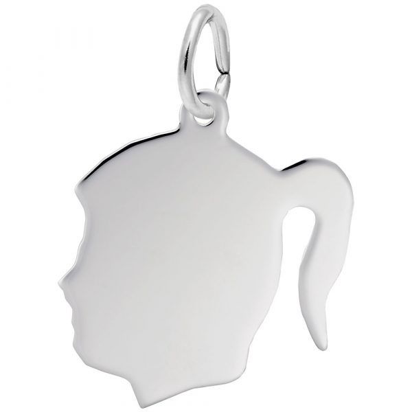 Sterling Silver Girls Head Charm Swede's Jewelers East Windsor, CT