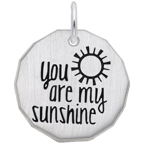 Sterling Silver Matte' Finish You Are My Sunshine Charm Swede's Jewelers East Windsor, CT