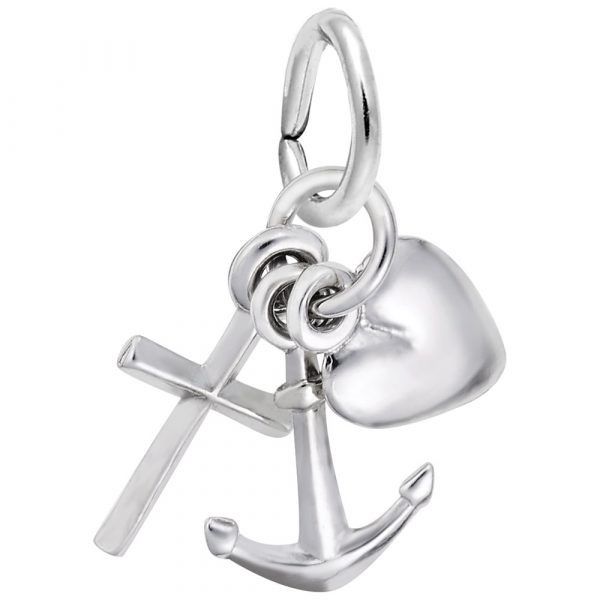 Sterling Silver Faith, Hope And Charity Charm Swede's Jewelers East Windsor, CT