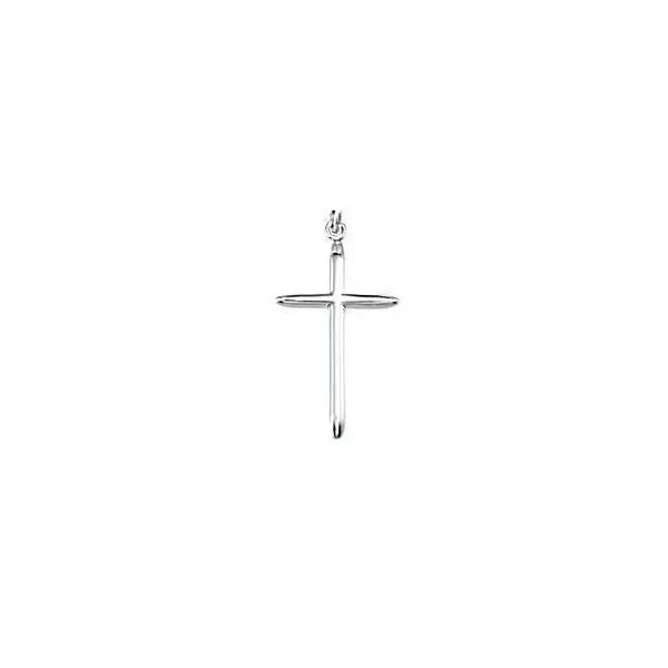 Sterling Silver Polished Cross On 18