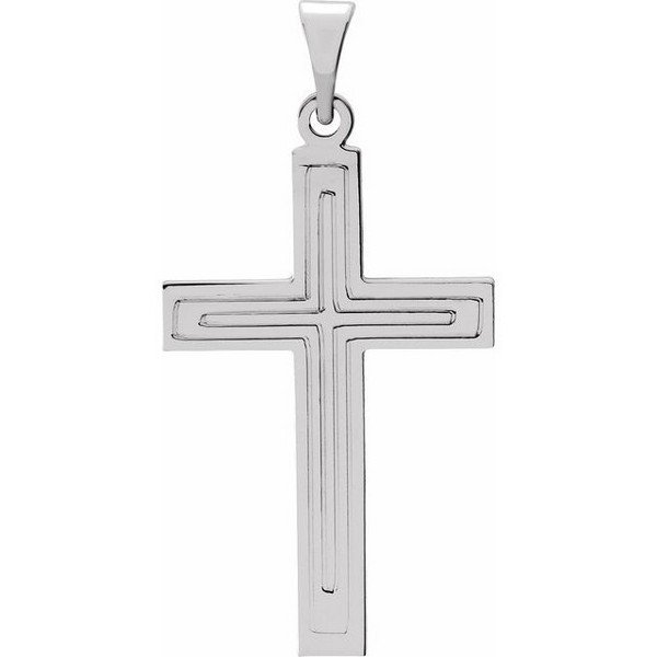 Sterling Silver Cross with Layered Pattern Swede's Jewelers East Windsor, CT
