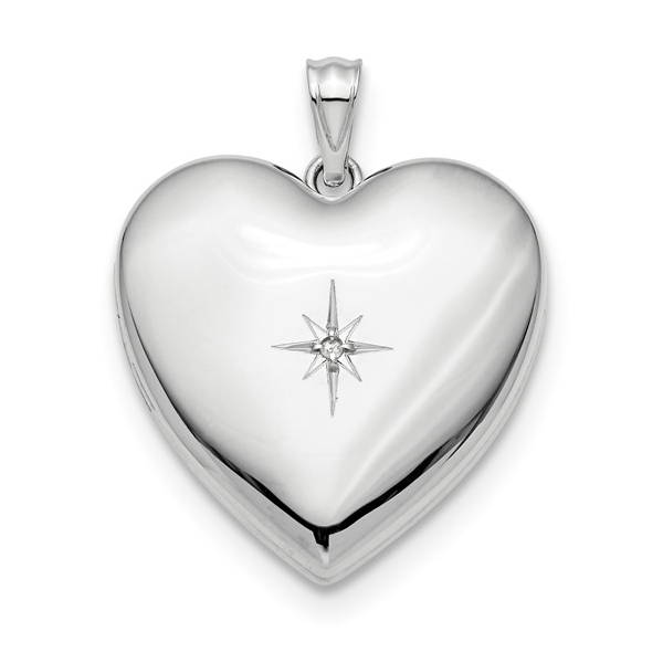 Sterling Silver Heart Ash Holder with Diamond Swede's Jewelers East Windsor, CT