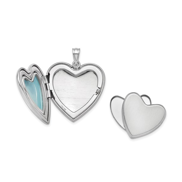 Sterling Silver Rhodium Plated Ash Holder Locket 24mm Heart with Diamond Star Image 2 Swede's Jewelers East Windsor, CT