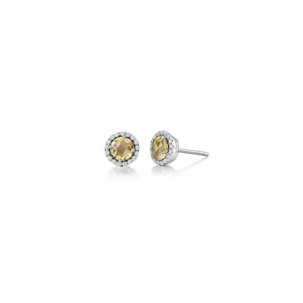 LaFonn Sterling Silver Citrine & Simulated Diamond Earrings Swede's Jewelers East Windsor, CT
