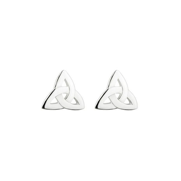 Sterling Silver Trinity Knot Stud Earrings. Swede's Jewelers East Windsor, CT
