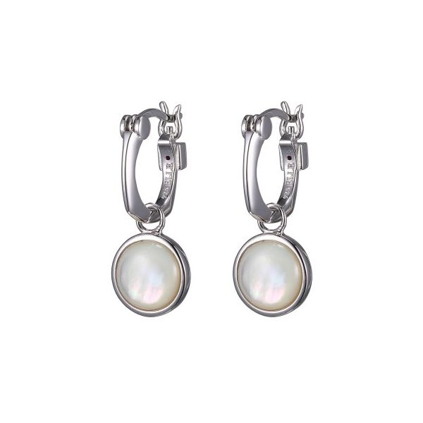 Elle Sterling Silver and Mother Of Pearl Dangle Earrings Swede's Jewelers East Windsor, CT
