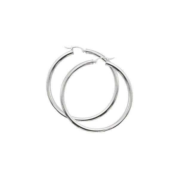 Sterling Silver Large Tube Hoop Earrings Swede's Jewelers East Windsor, CT