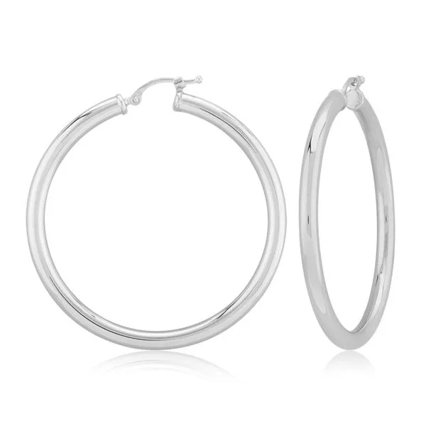 Carla Sterling Silver Large Hoop Earrings Swede's Jewelers East Windsor, CT