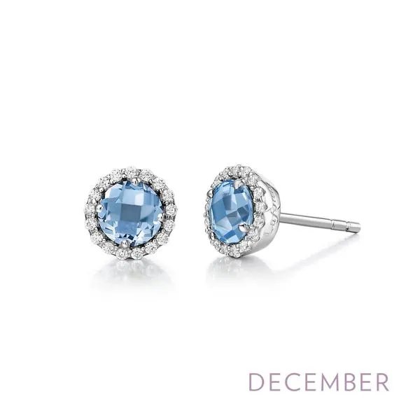 LaFonn Sterling Silver Blue Topaz & Simulated Diamond Earrings Swede's Jewelers East Windsor, CT